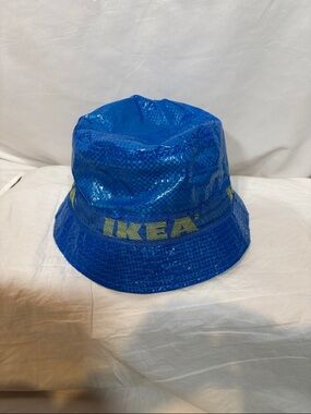IKEA Blue Bucket Hat with Yellow Logo Band